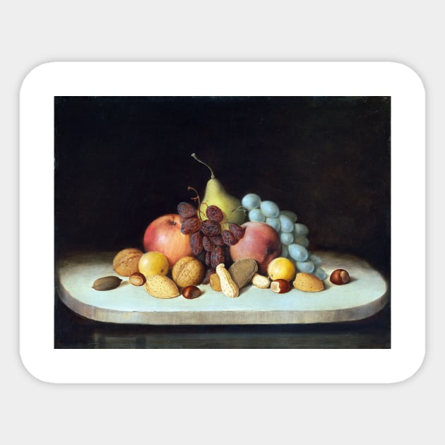 Robert Seldon Duncanson Still Life with Fruit and Nuts Sticker by pdpress